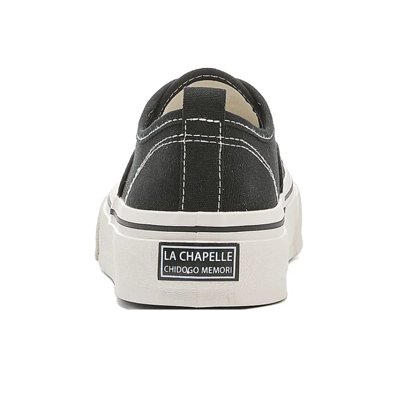 La Chapelle Breathable Low Top Canvas Shoes Women's Black-4