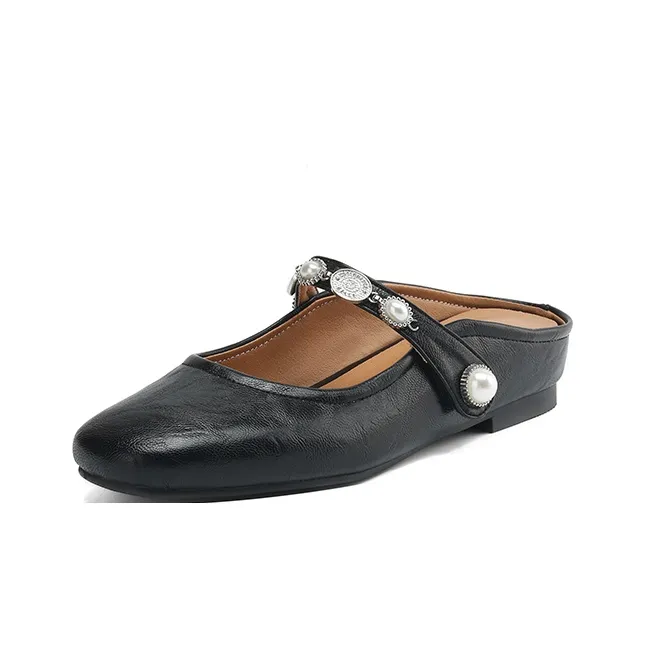 VANDEELEN Rubber Sole Closed Toe Slippers Women's-6
