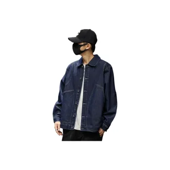 Tonlion Denim Jackets Unisex Dark Blue