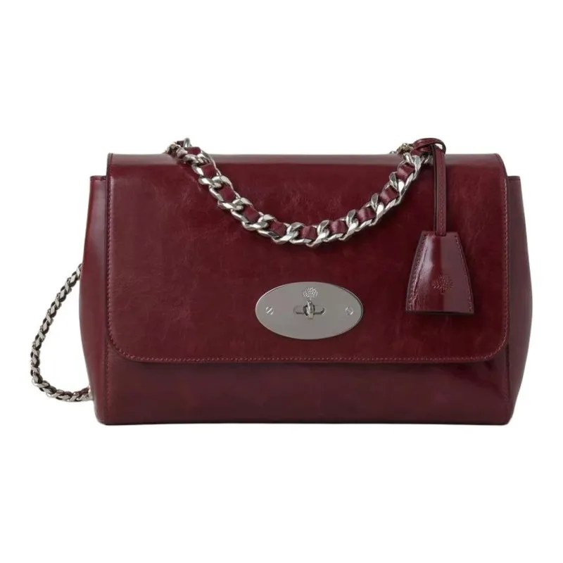 Mulberry Lily Wrinkle Highlighter Leather Crossbody Bag Shoulder Bag Women's Black Cherry-0