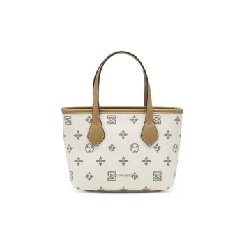 JOSINY PU Basket Bag, Shoulder Bag, Crossbody Bag, Handbag Women's Ecru/Coffee