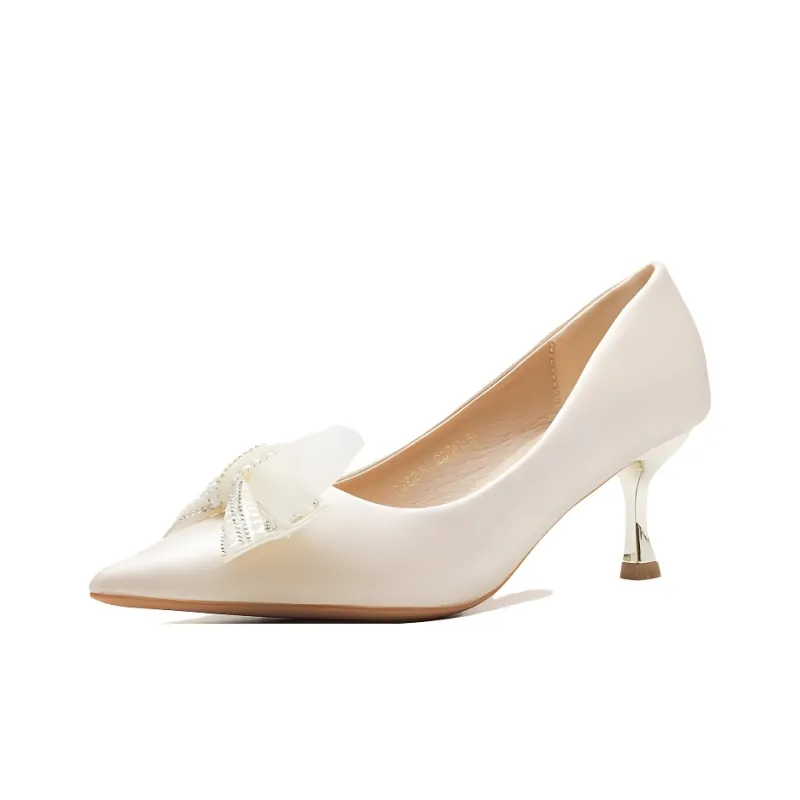 GOSO Slim Heel High Heels 6CM Women's Apricot-0