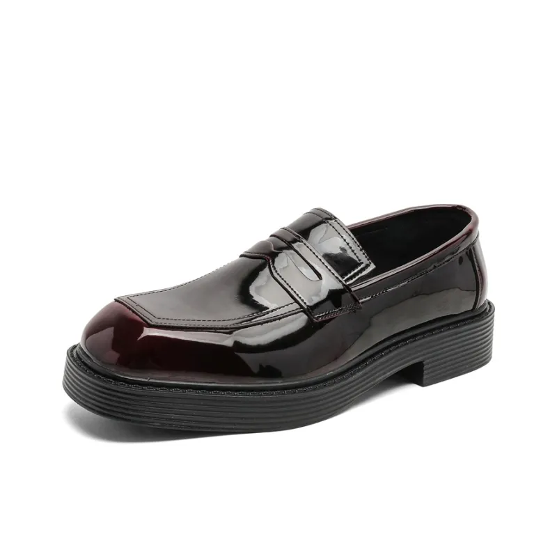 SOBB Loafers Men Black/Red/Brown/Green/Patent Leather/Blue/Purple/Charcoal Black/Gray-6