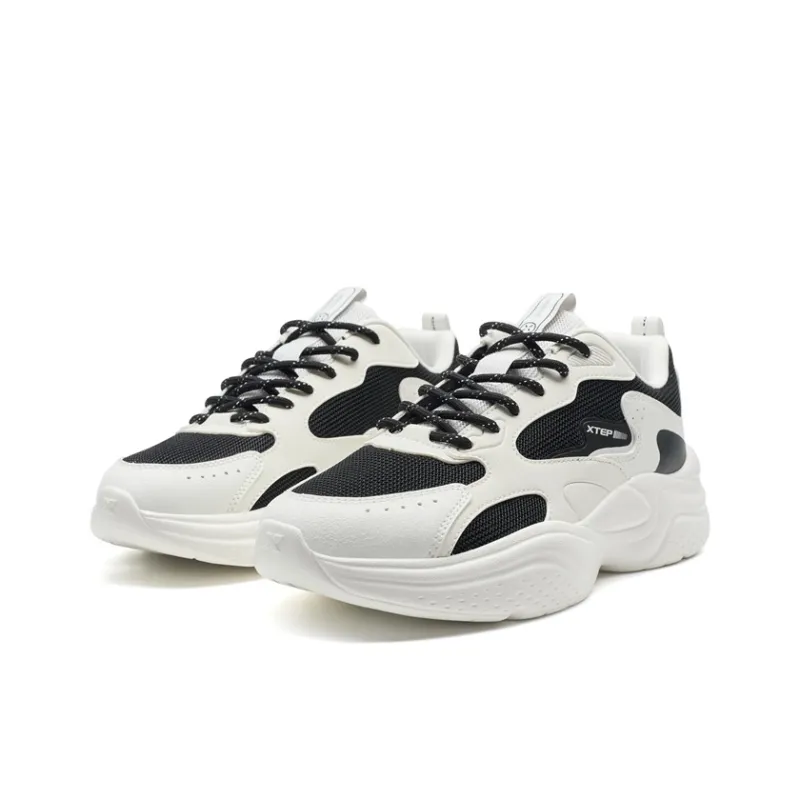 XTEP Lightweight And Wear resistant Low Top Casual Shoes Women's Canvas White/Black-2