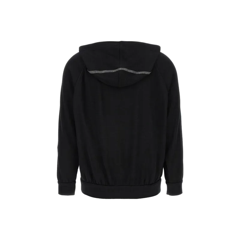 Brunello Cucinelli Stripe detail Zip up Hoodie-1