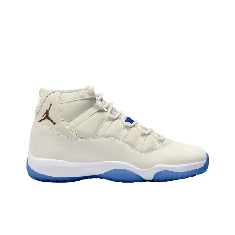 Jordan Air Jordan 11 Retro Anti Slip Wear Resistant High Top Vintage Basketball Shoes Men's White Blue-1