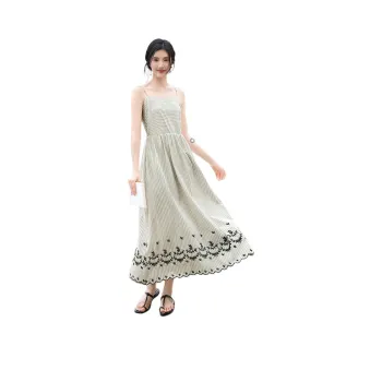 XWI Slip Dresses Women's Beige With Stripes