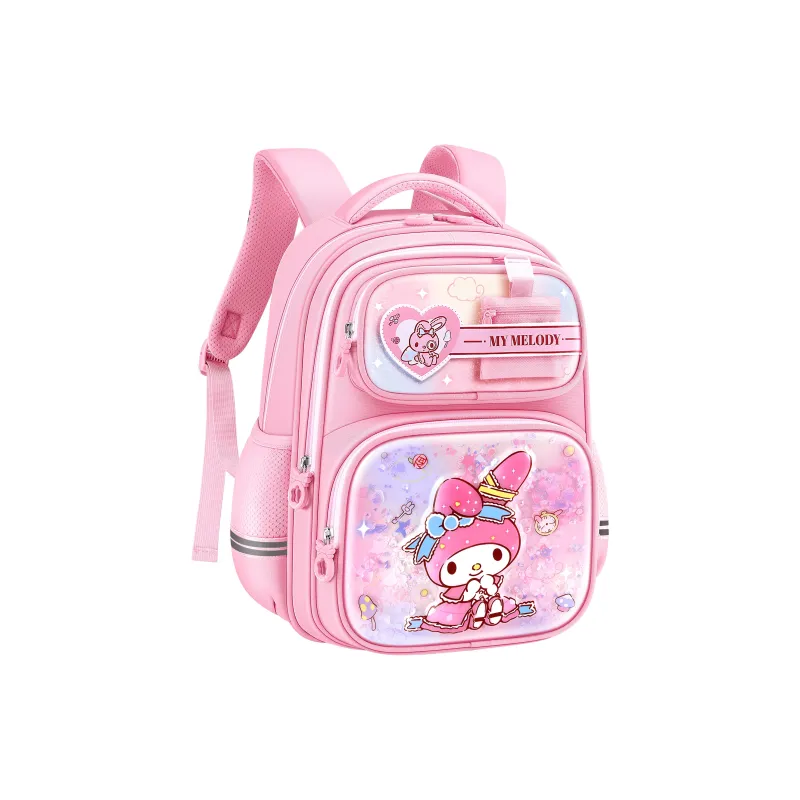 Hello Kitty Kuromi My Melody Cinnamoroll Sanrio Series Polyester Student Bag Regular Women's Purple/Pink-6