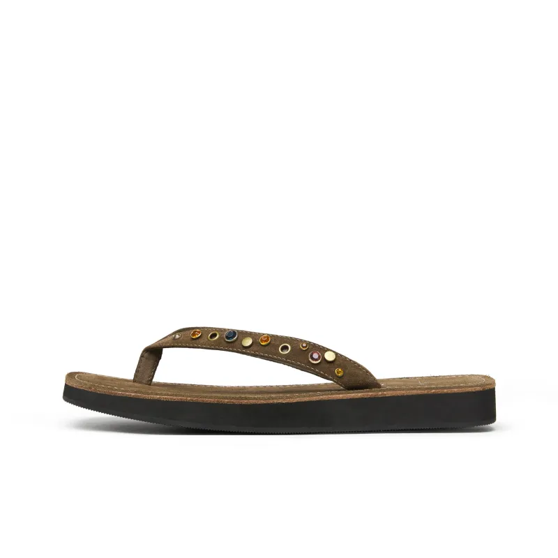 ARCCC Abrasion Resistant Slip Resistant Flip Flops Women's Dark Brown-0