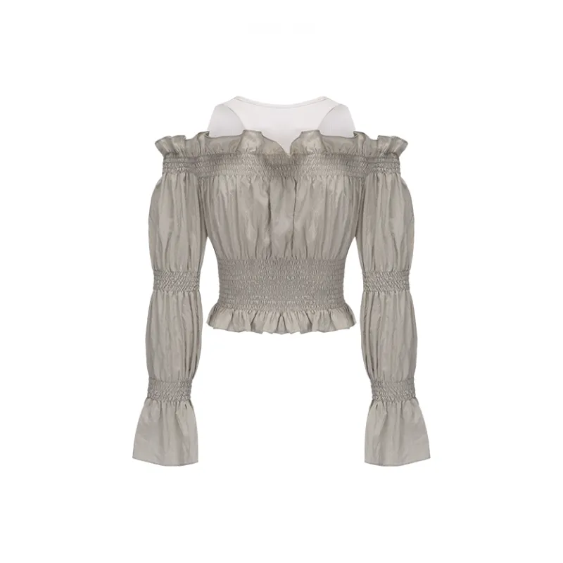 GIMING Shirts Women's White+Gray-1