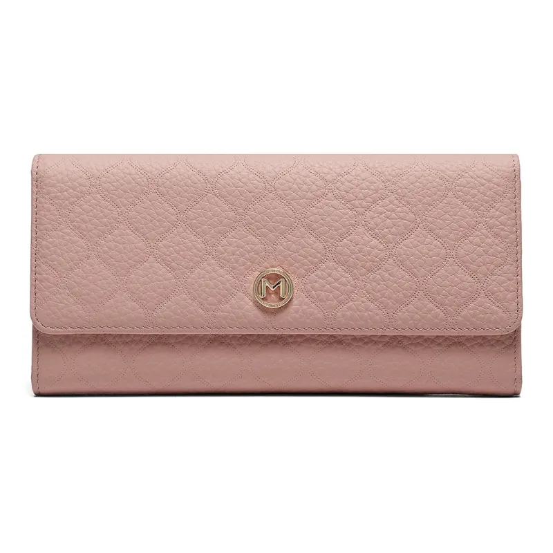 MEXICAN Cow Leather Wallet Women's Ecru/Pink/Black-5