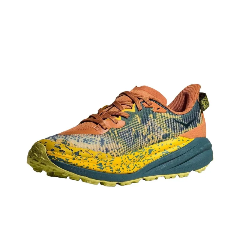 HOKA ONE ONE Speedgoat 6 Cushioning, Wear Resistant Low Top Running Shoes Men's Yellow Orange-3