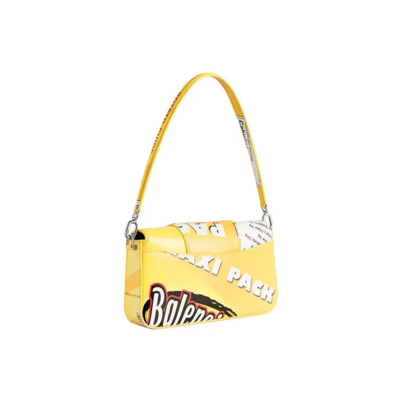 Balenciaga Hourglass Bright Calfskin Crossbody Bag, Shoulder Bag Trumpets Women's Yellow-3