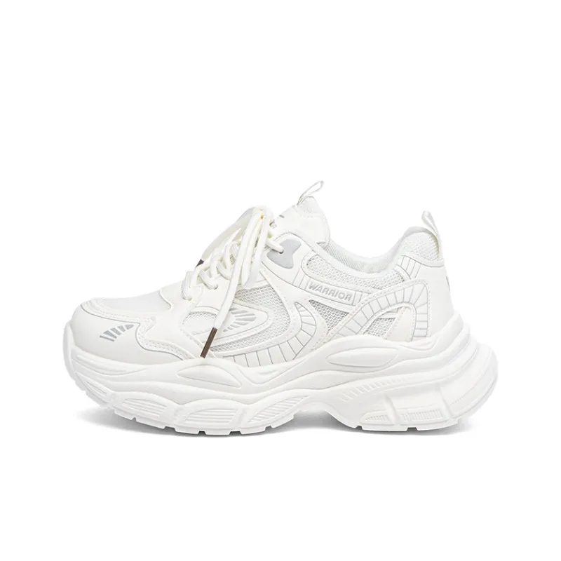 Warrior Anti Slip Wear Resistant Low Top Casual Running Shoes Women's Beige Gray-0