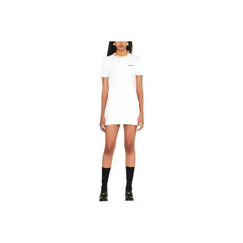 MIU MIU Short-Sleeved Raffiaes Women's White