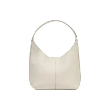 ZARA Cow Leather Bucket Bag, Handbag, Shoulder Bag Medium Size Women's Raw White