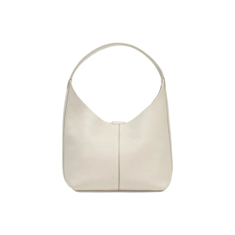 ZARA Cow Leather Bucket Bag, Handbag, Shoulder Bag Medium Size Women's Raw White-0