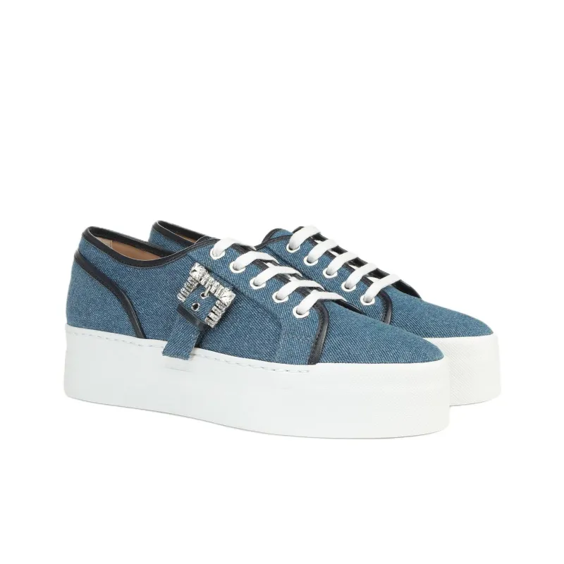 SERGIO ROSSI SR Twenty Low Top Skateboard Shoes Women's Blue-2