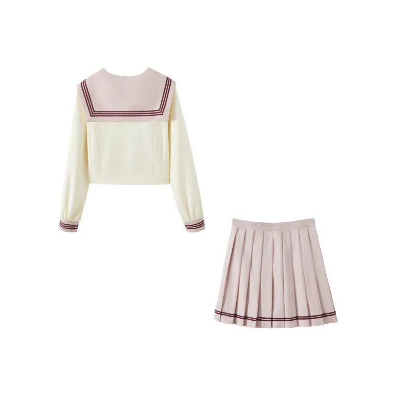 KAZAN Uniforms Women's Dusty Pink Long Sleeved Sailor Suit-1
