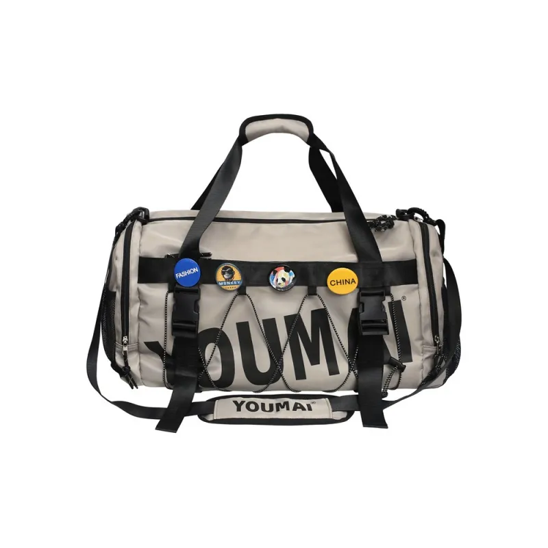 MTribe Nylon Double Shoulder Travel Bag Unisex Black/Yellow/Pink/Army Green/Turquoise/Khaki-35