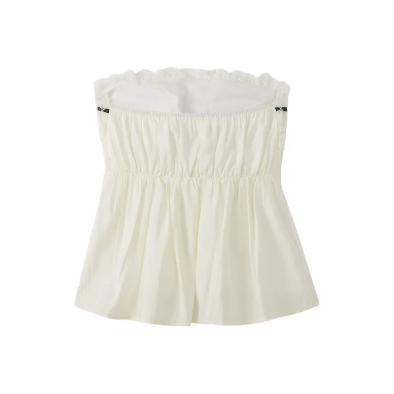 YGPRW Strapless Tops Women's Apricot-1