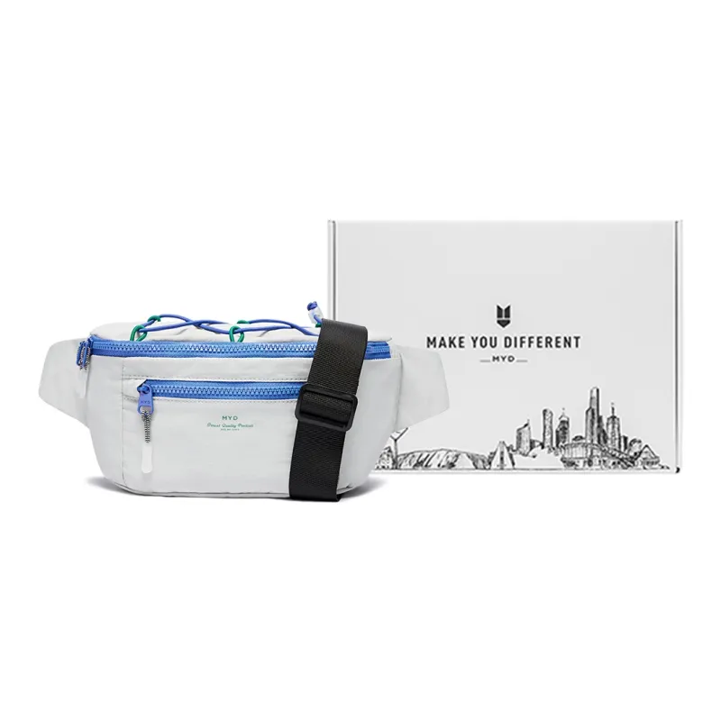 MYD Polyamide With Polyester Sling Bag Unisex Light Gray Blue-0