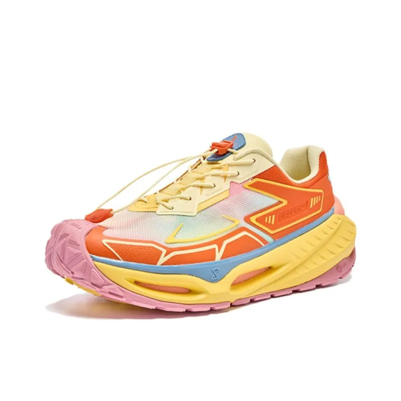 QIAODAN Dry Abrasion Resistant Slip Resistant Low Top Casual Running Shoes Men's Orange Yellow-2