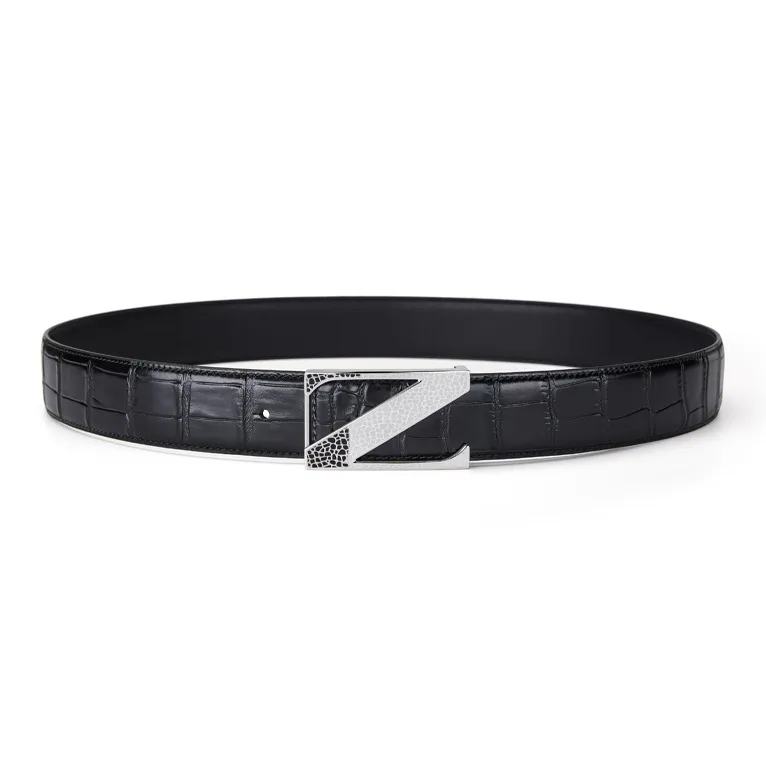 Jeccieziio Top Grain Cow Leather Belts Men's Width  3.8cm-11