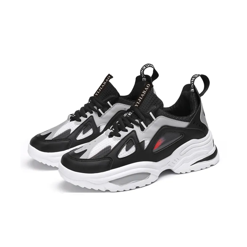 Yi Jiabao Shock Absorbers Slip Resistant Breathable Low Top Chunky Sneakers Men's-2
