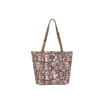 DANNYBEARJEANS Fabric Tote Bag, Shopping Bag, Shoulder Bag Women's Vintage Bear Blue