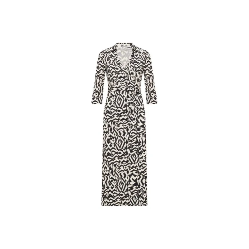 Diane Von Furstenberg SS25 Long Sleeved Dress Women's Black-0