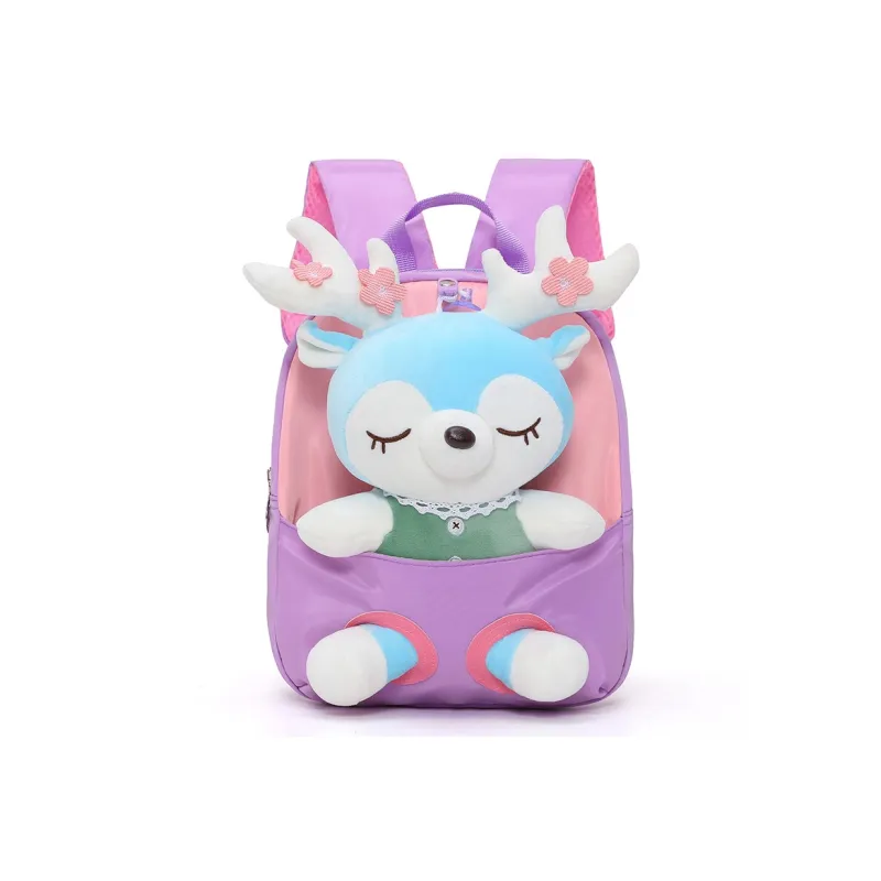 Rainbow Girl Nylon Fabric Backpack Kids' Multicolor-12