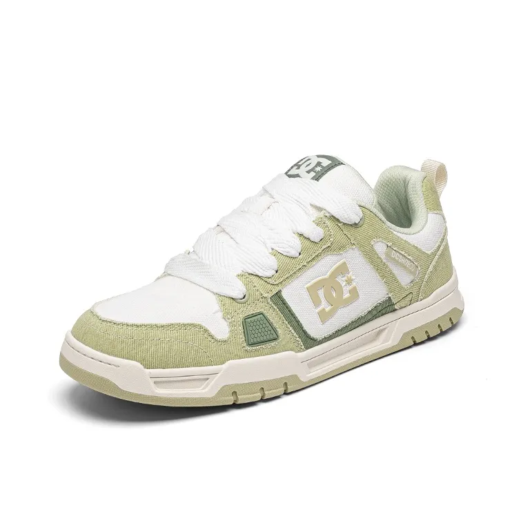 DC Shoes STAG CAS Anti Slip And Wear Resistant Height Increasing Low Top Skateboard Shoes Women's Mint Milk Green-1