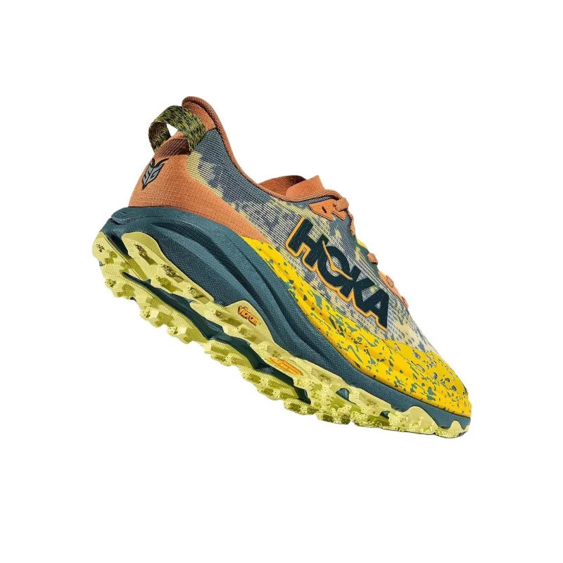 HOKA ONE ONE Speedgoat 6 Cushioning, Wear Resistant Low Top Running Shoes Men's Yellow Orange-4