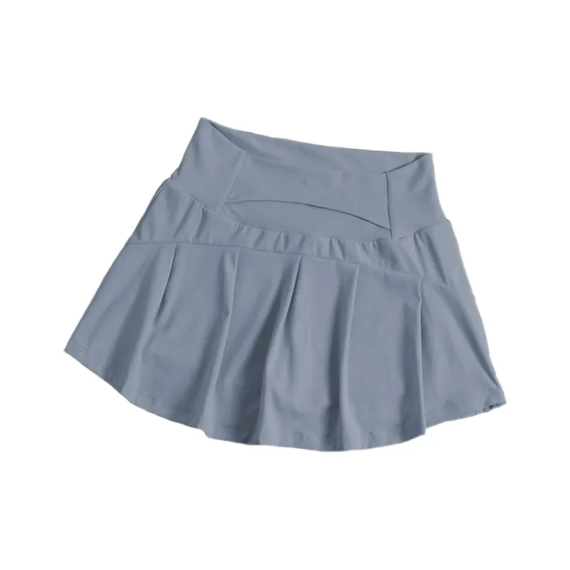 GUAILILUOLI Yoga Skirts Women's Gray Blue-0