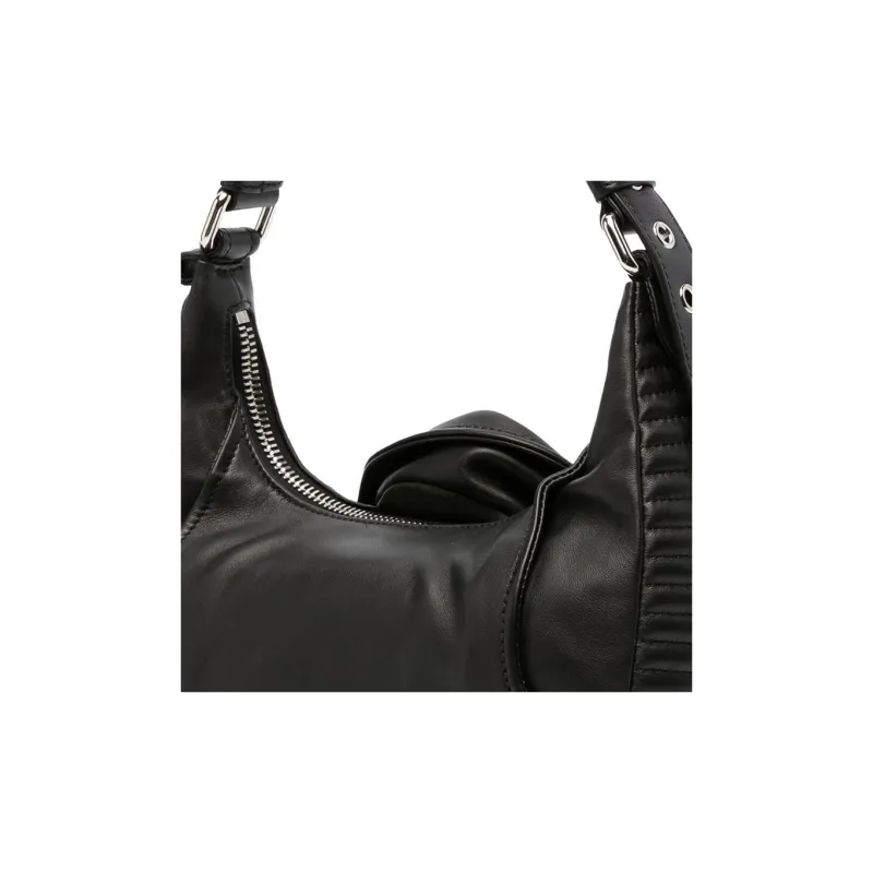 MOSCHINO Sheepskin Hobo Bag Portable Crossbody Bag Shoulder Bag Women's Black-2