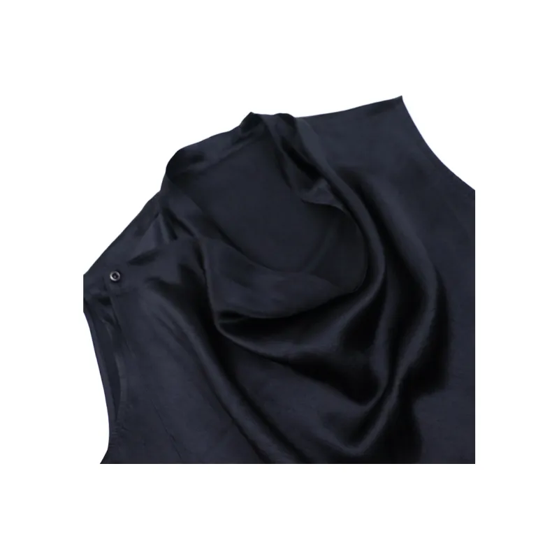 DianThia Sleeveless Draped Collar Shirt For Women's Women's-5
