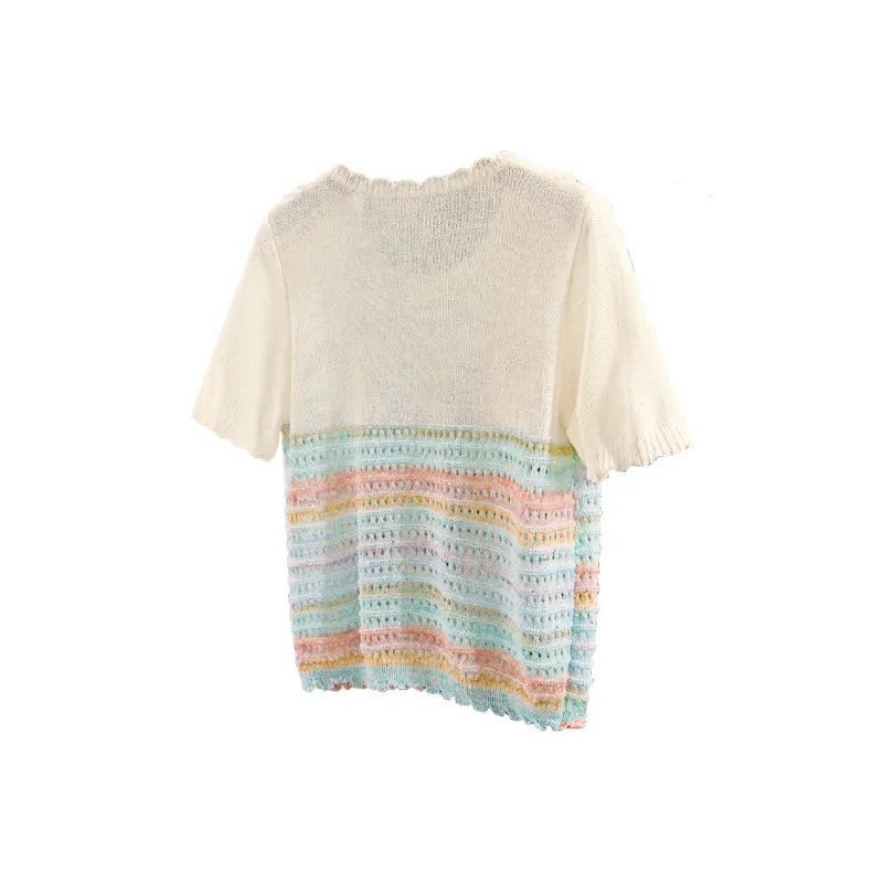 Cypress House Knitwear Women's Beige & Light Blue-1