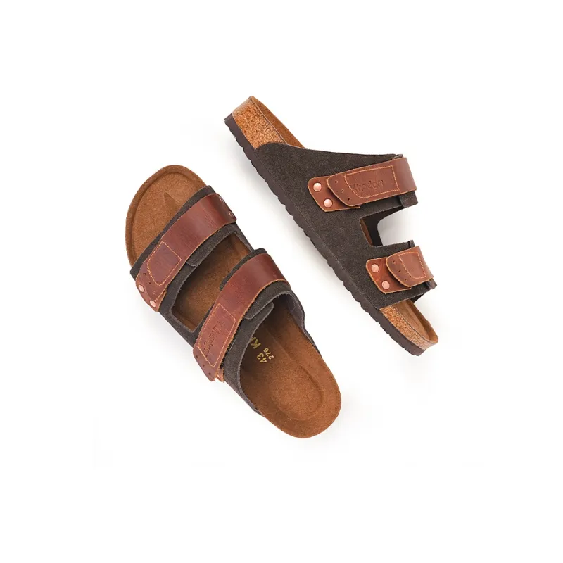 Khadgar Slide Slippers Men Khaki/Taupe/Dark Brown-12