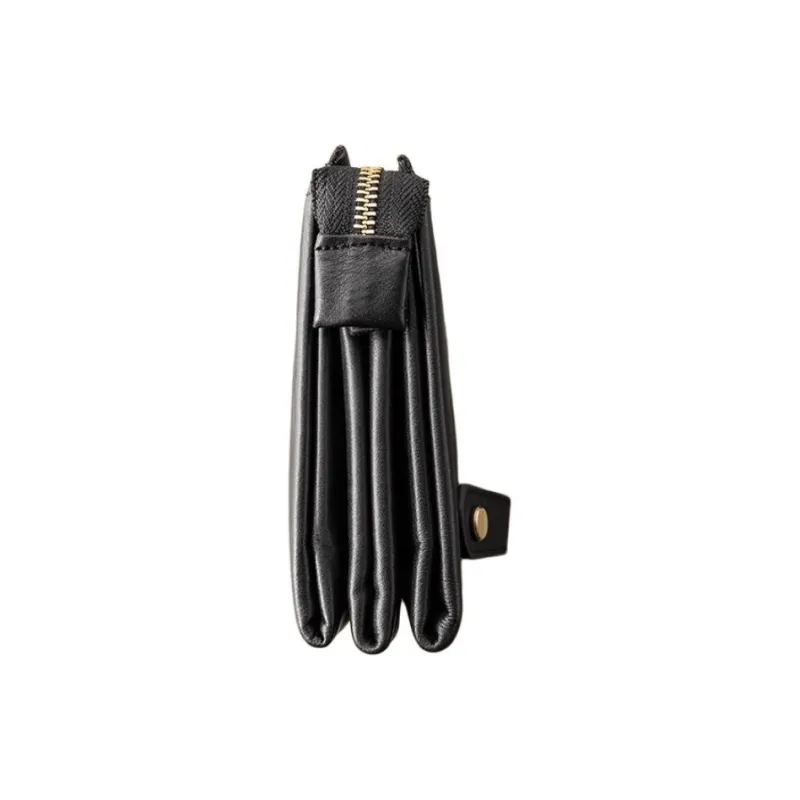 VIHUS Top Grain Cow Leather Clutch Men's Black-3