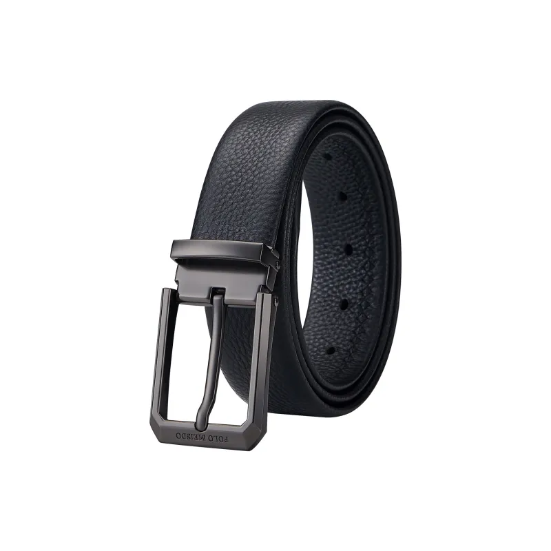 POLOMEISDO Top Grain Cow Leather Youthful Belt Practical Box Men's 3.5cm Custom Exclusive Greeting Card-1