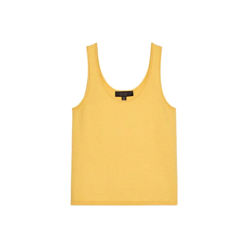ZARA Tank Tops Women's Yellow-0