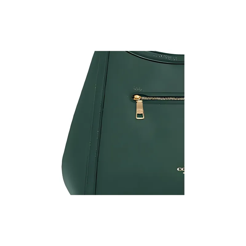 COACH Kristy Pebbled Leather Handbag Shoulder Bag Large Size Women's Dark Green-4
