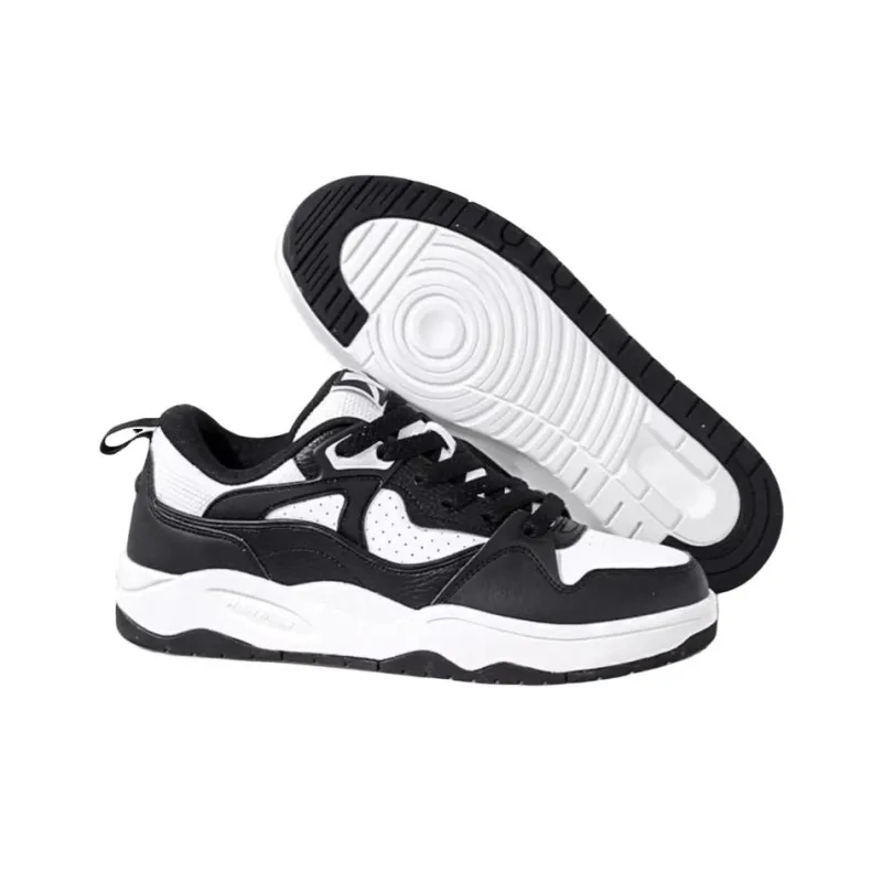 XTEP Anti-Slip And Wear-Resistant Lightweight Low-Top Skateboard Shoes Men's Black Sail White-4