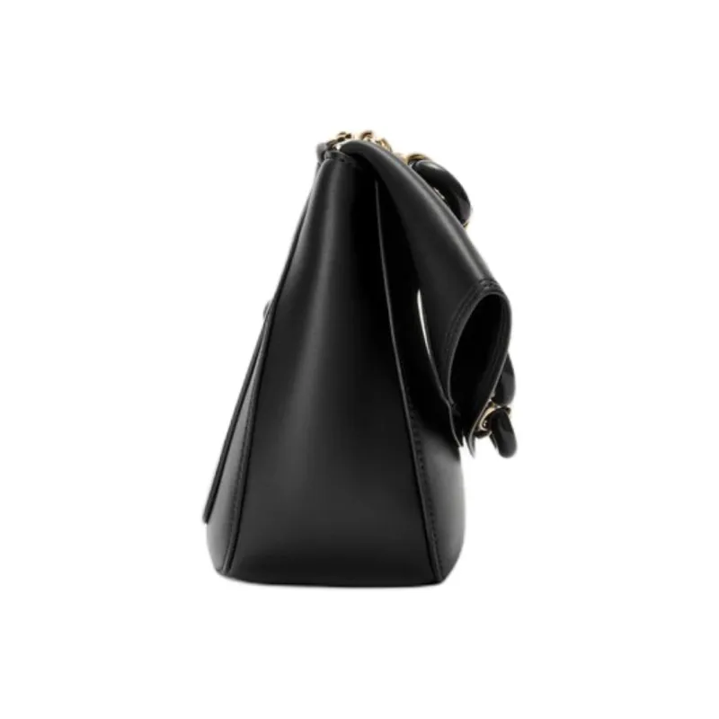 LOEWE Calfskin Crossbody One Shoulder Handbag Medium Size Women's Black-5