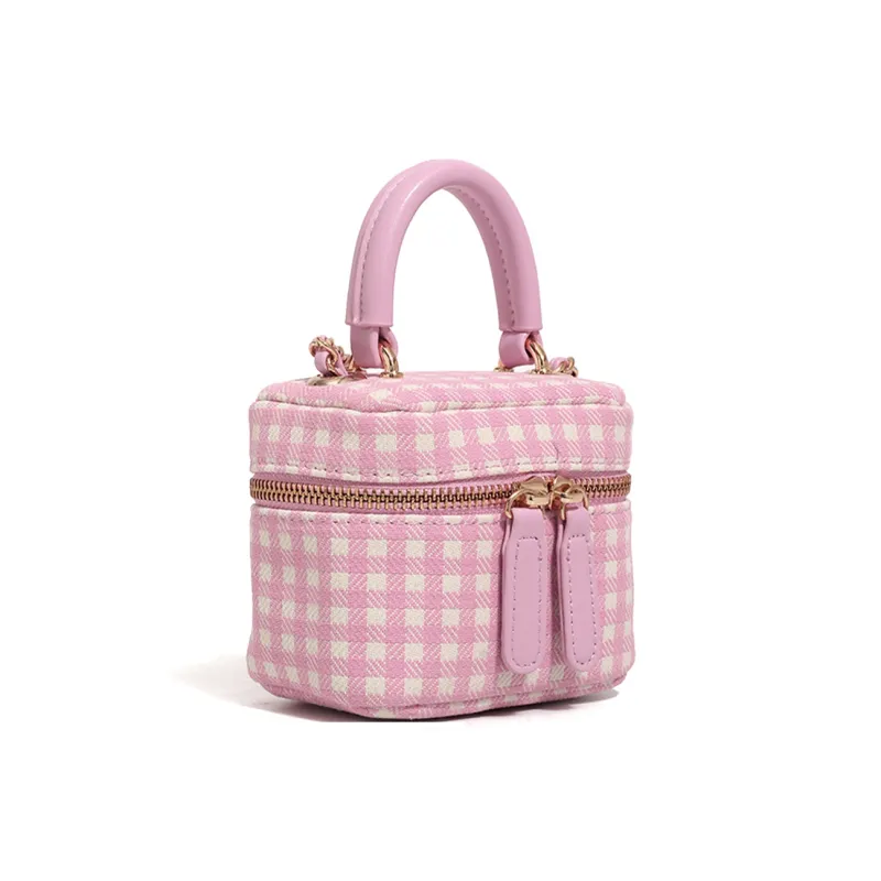 BOBDOG Fabric Box Bag, Shoulder Bag, Crossbody Bag, Handbag Trumpets Women's Pink/Muted Green-3