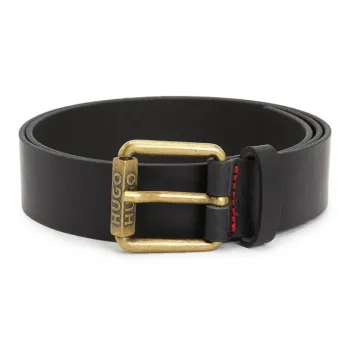 BOSS Cow Leather Belts Men's Black 3.5CM