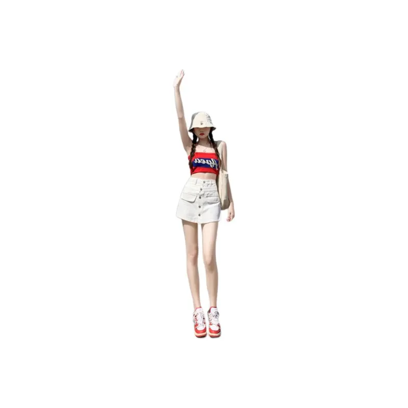 YINLEI Denim Short Skirts Women's-4