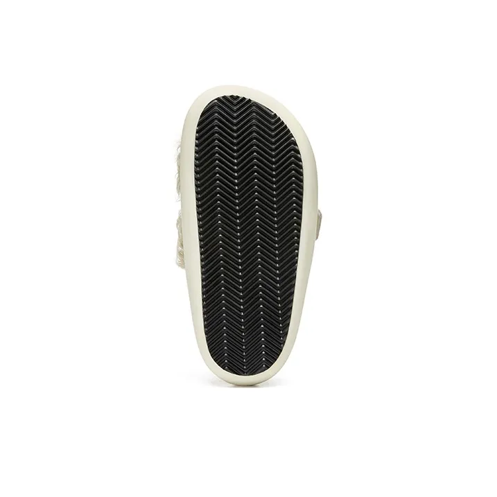 XMZY Initial Round Collection Leather Patchwork Abrasion Resistant Slide Slippers Women's-9