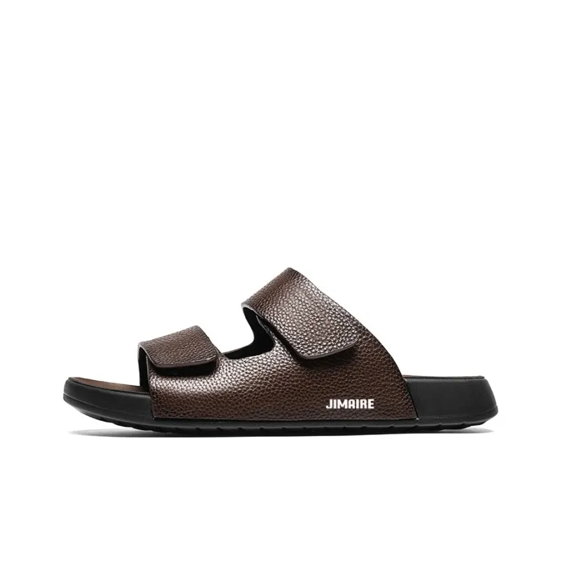 King Jinmai PU Polyurethane Stitching Slip Resistant Abrasion Resistant Slide Slippers Men's-0